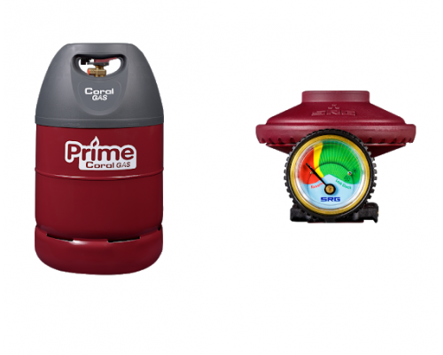 Ρυθμιστής πίεσης με δείκτη στάθμης για φιάλη Προπανίου Prime της Coral Gas® 